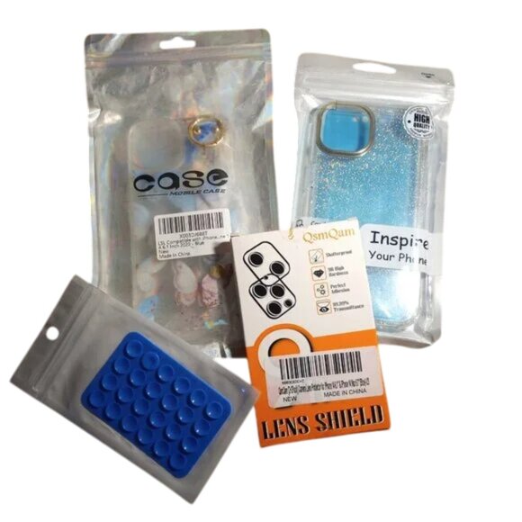 iPhone 14 6.1 Bundle - 2 iPhone Cases - 1 Pack of Lens covers - 1 Phone Adhesive - Picture 1 of 5